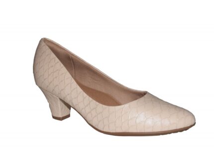 Piccadilly 703001 4cm Block Heel - faux snake taupe