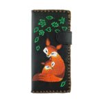 Elma Foxes Large Embroidered Wallet - black