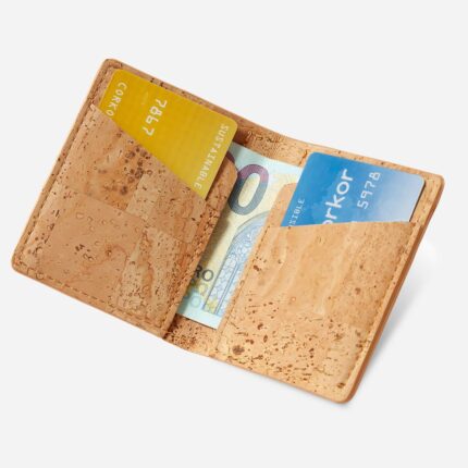 Minimalist Wallet with coin pocket - light brown
