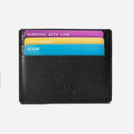 Cork Card Case Wallet - black